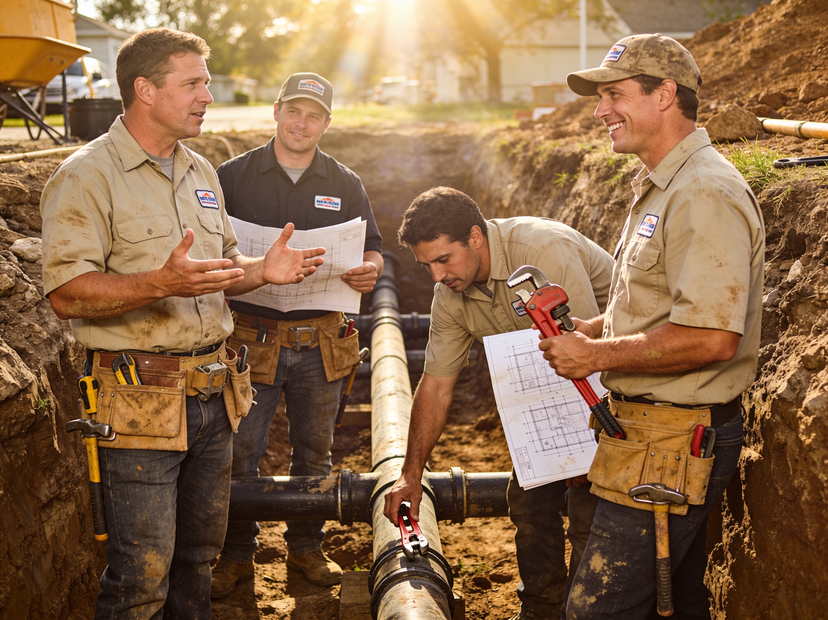 The Colony Water Line Repair Co team at work in The Colony,